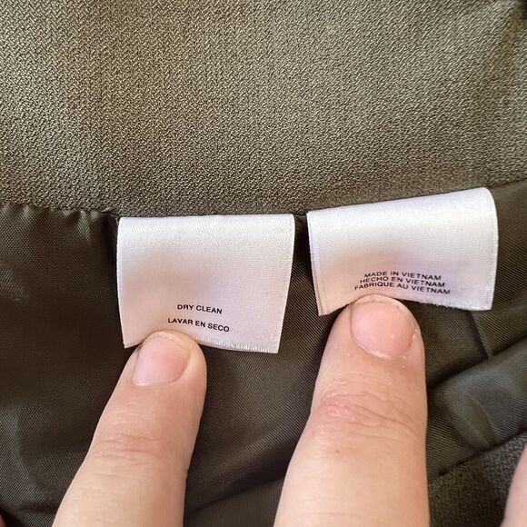 Kasper Skirt Womens Plus 14W Olive Green Crepe Pencil Knee Length Career Work - Picture 4 of 10